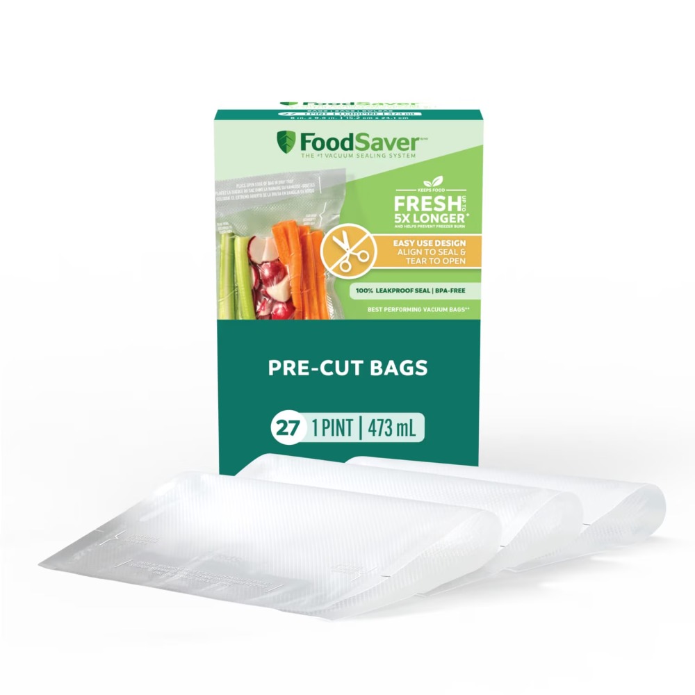 Food Storage Vacuum Seal - FoodSaver Pint Vacuum Seal Bags, 27
