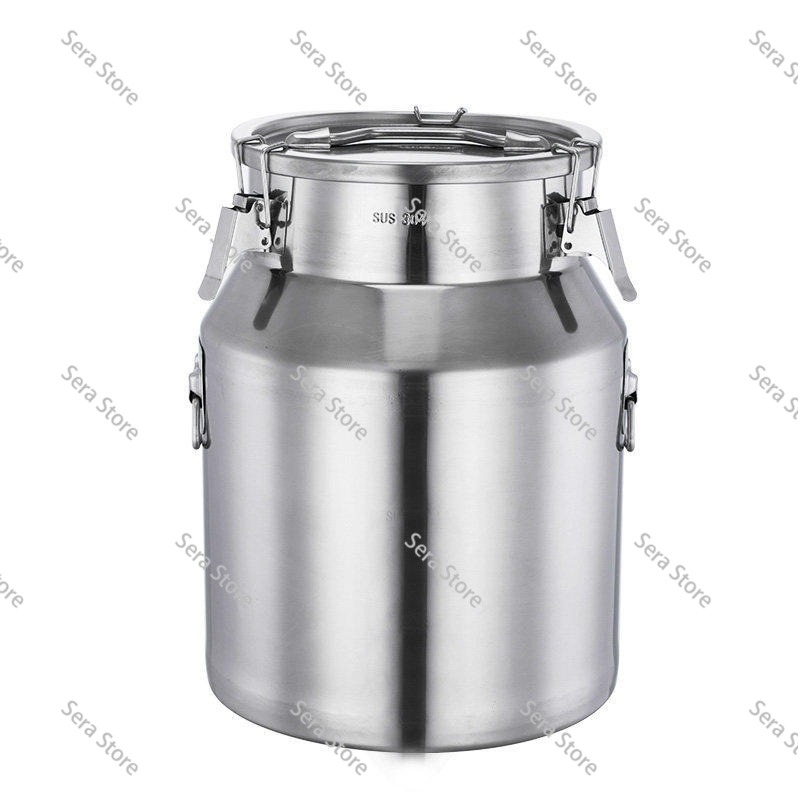 Food Storage Drums - 50LB 304 Stainless Steel Sealed Drum