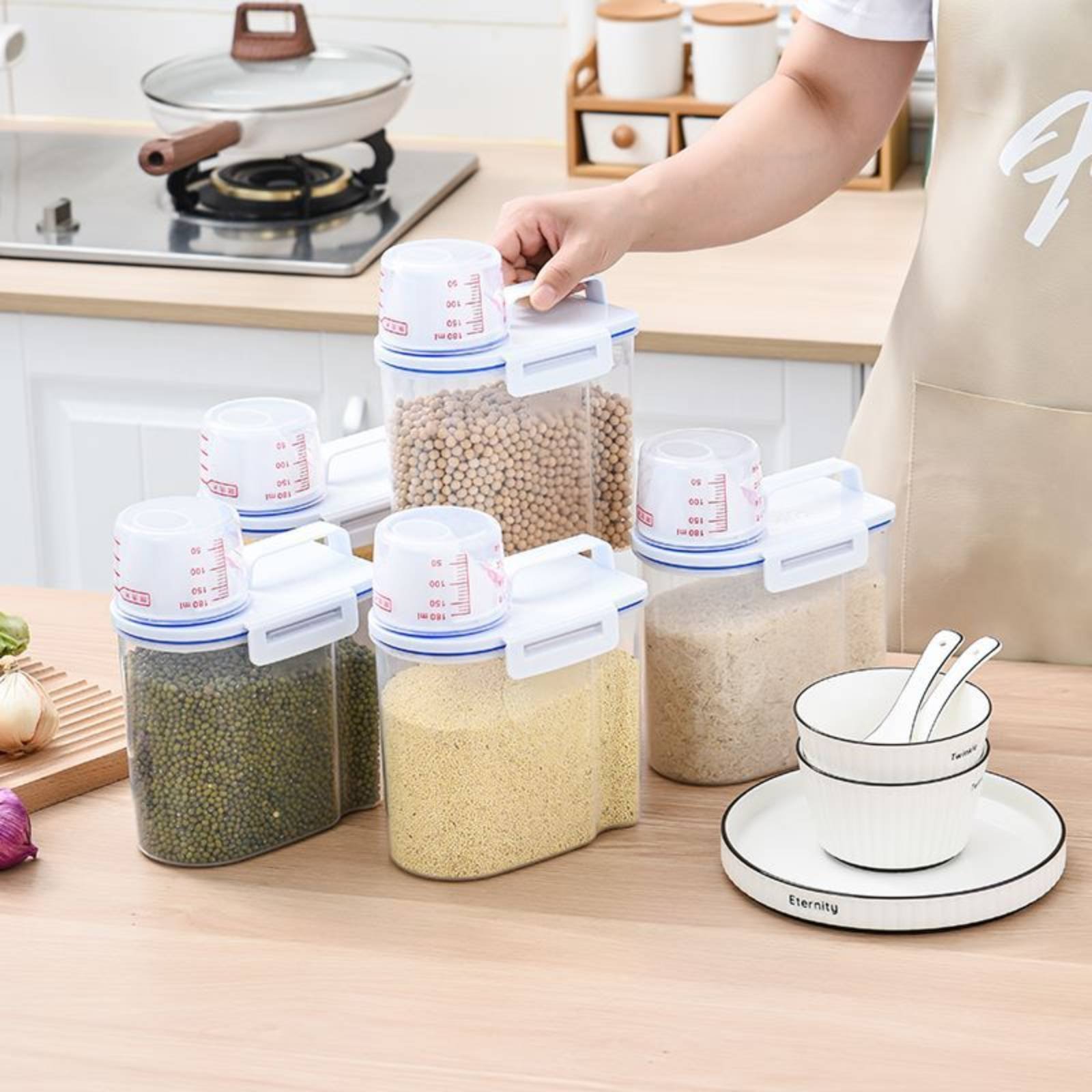 Food Storage In Pantry - Rice Storage Container Safe Rice Dispenser