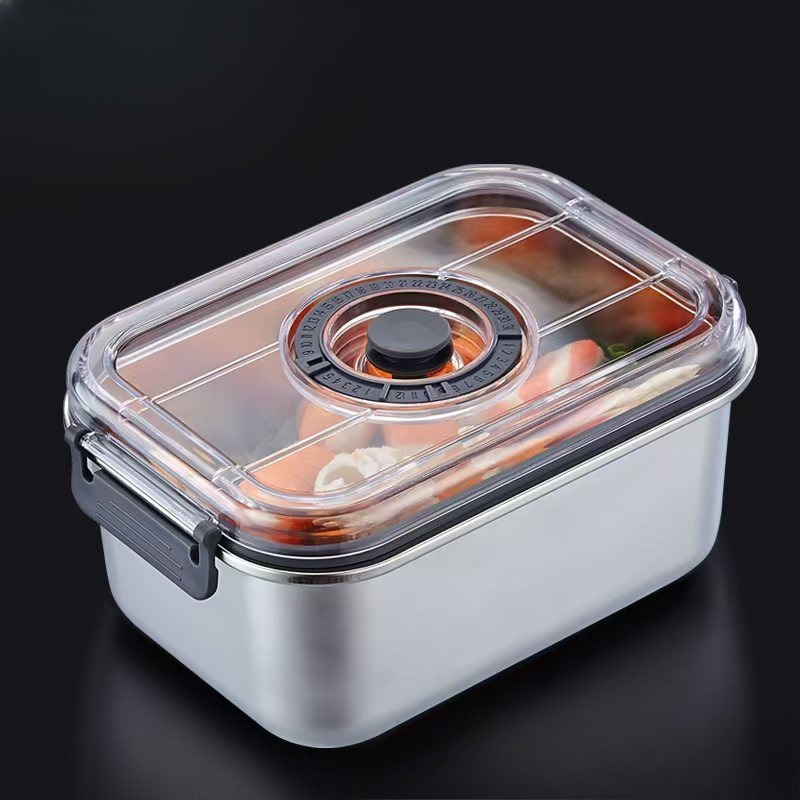 Food Storage Drawer Organizer - Stainless Steel Vacuum Food Container Airtight