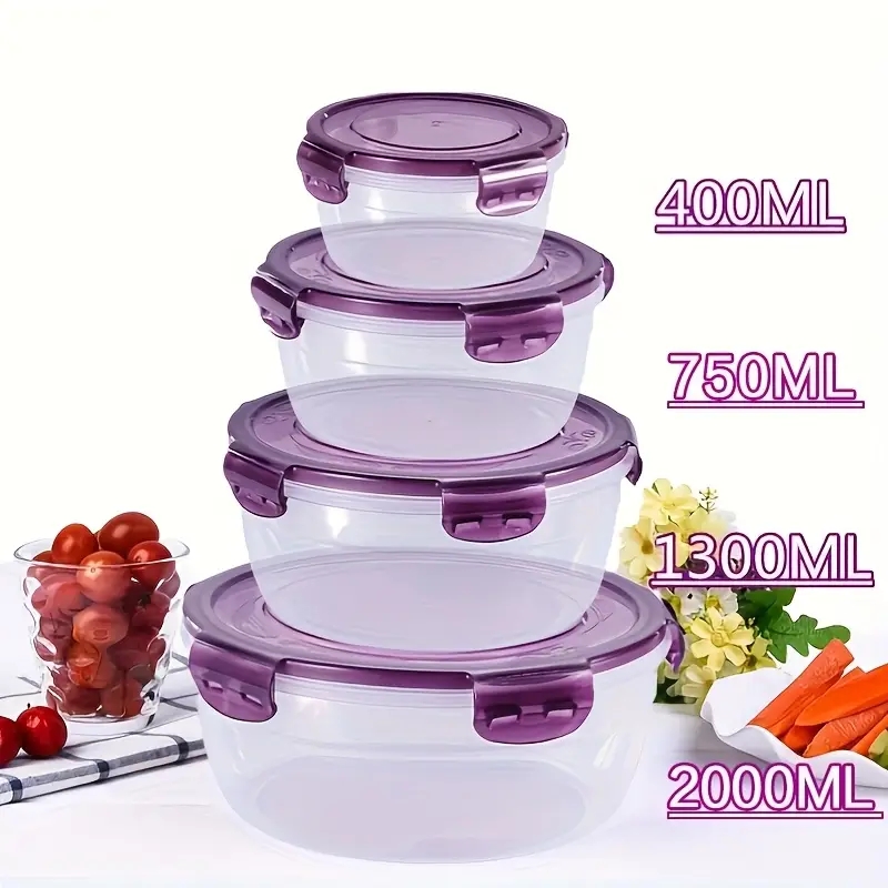 Food Storage Equipment - 4 Plastic Food Storage Containers, Lunch