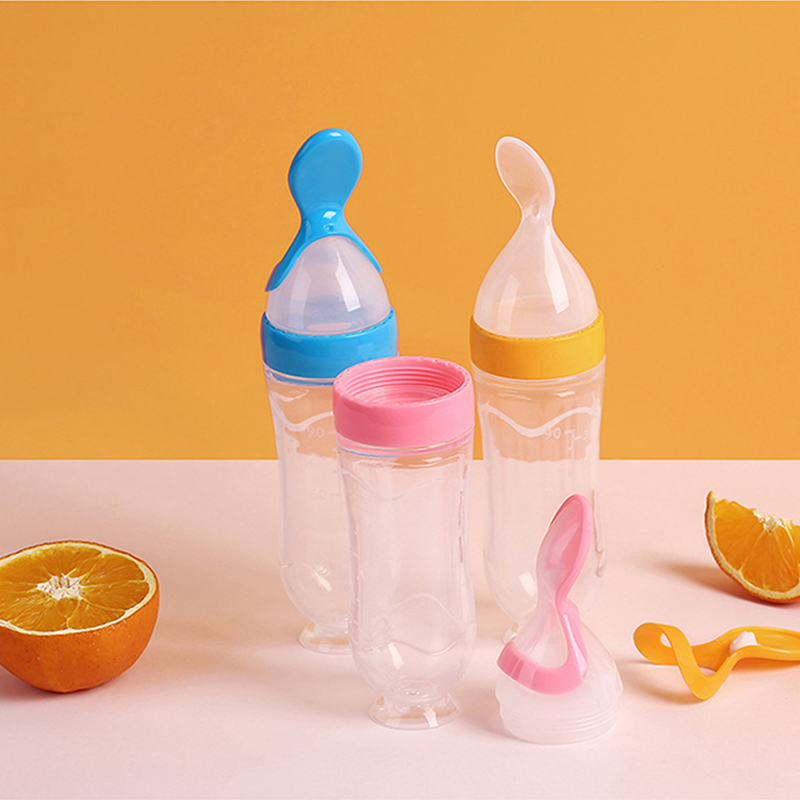 Food Storage Drums - Squeezing Feeding Bottle Silicone Newborn Baby