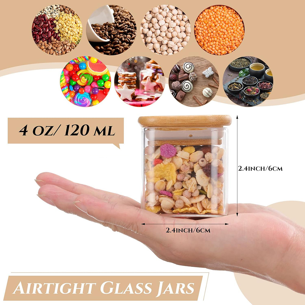 4oz 6Packs Glass Jars Set with - Food Storage Set Glass ulasan dan harga