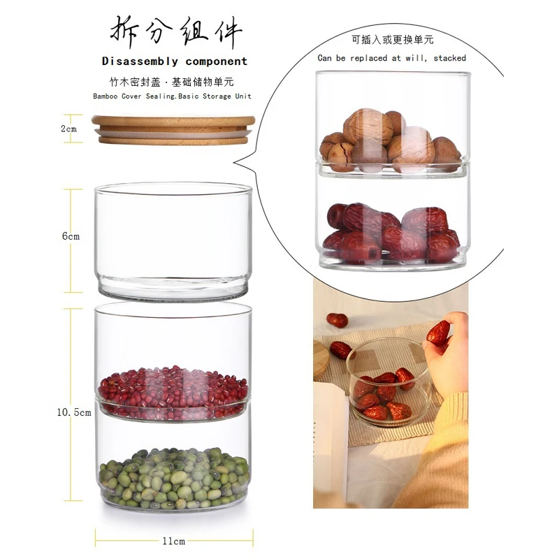 New1200 Ml 3-layer Glass Can K - Food Storage Set Glass ulasan dan harga