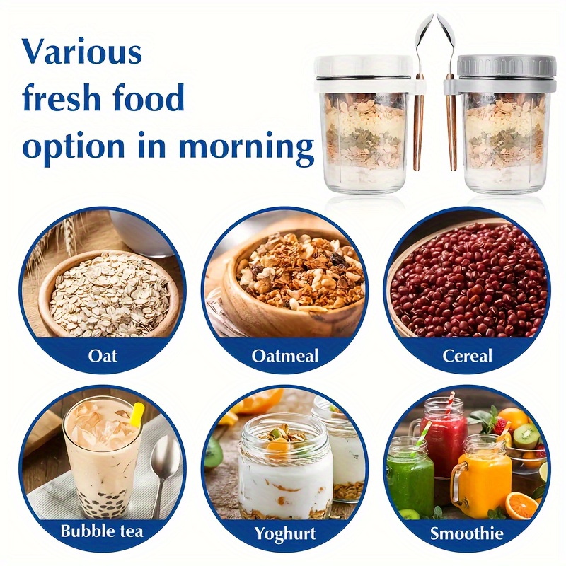 1pc/2pcs Glass Oatmeal Cup, Ov - Food Storage Set Glass ulasan dan harga