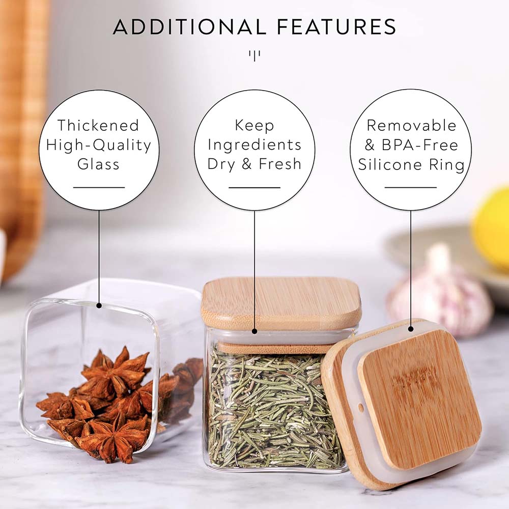 5oz Glass Jars Set with Spice  - Food Storage Set Glass ulasan dan harga