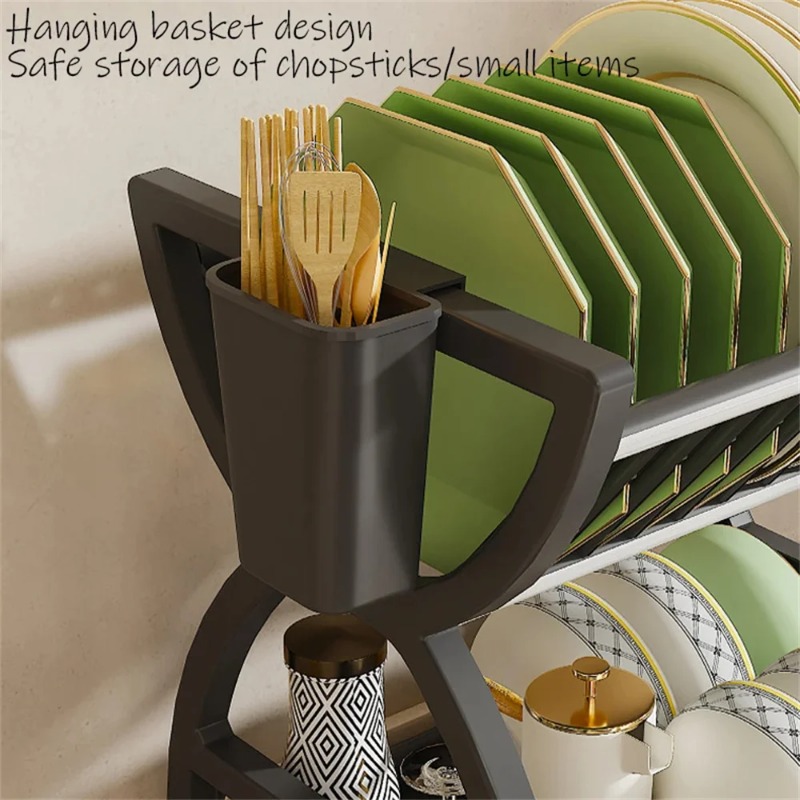 2 Tier Dish Drying Rack Kitche - Food Storage Organiser ulasan dan harga
