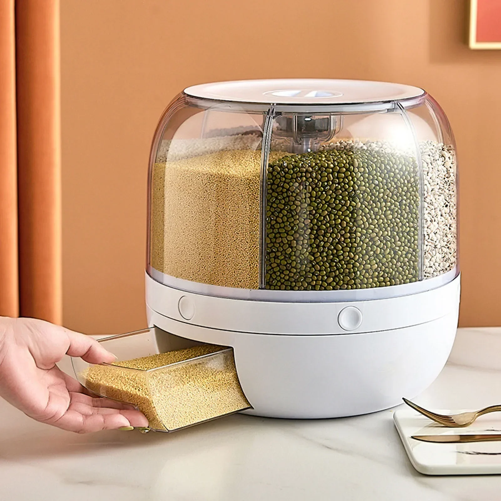 6-Compartment 360° Rotating Ai - Food Storage In Pantry ulasan dan harga