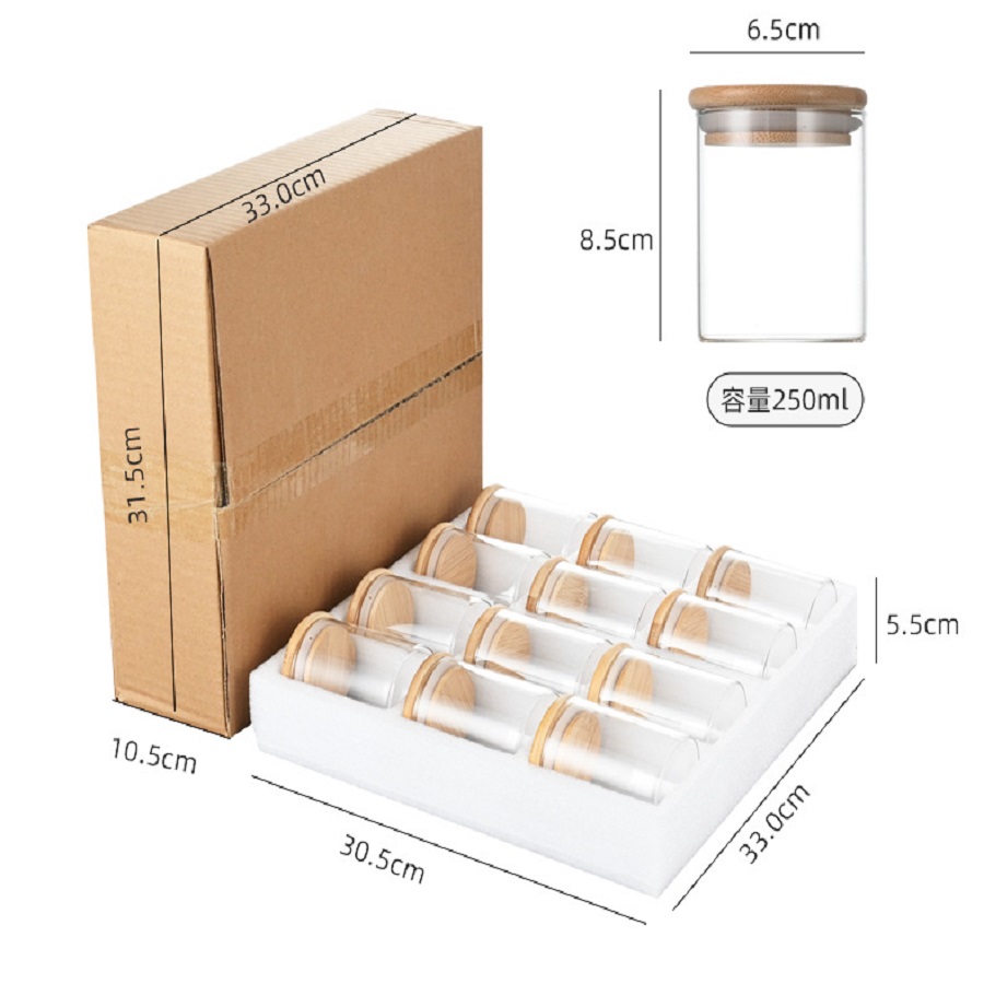 12pcs/set Airtight Glass Stora - Food Storage Set Glass ulasan dan harga