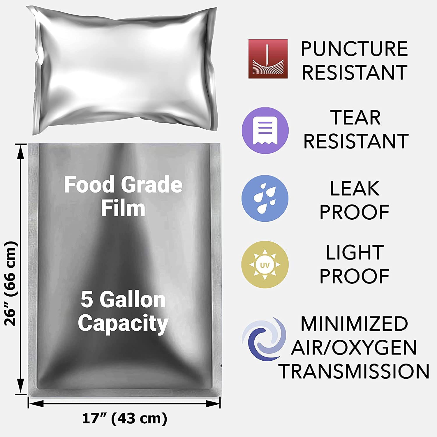 10 Packs 5 Gallons Mylar Bags  - Food Storage Long Term ulasan dan harga