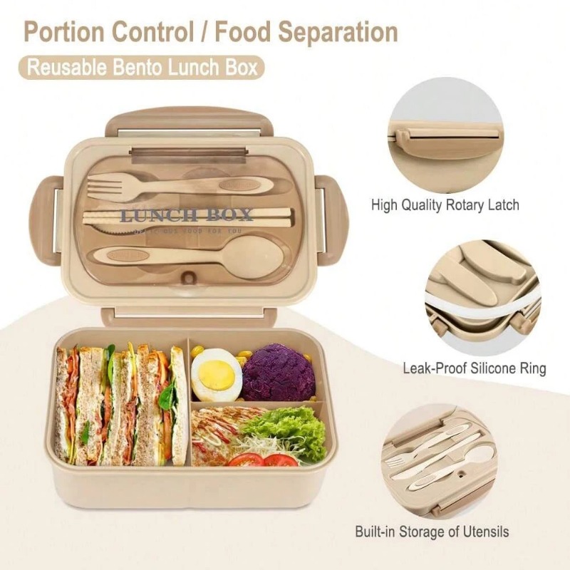 3pcs/1pc Bento Box Adult Lunch - Food Storage Drawer Organizer ulasan dan harga