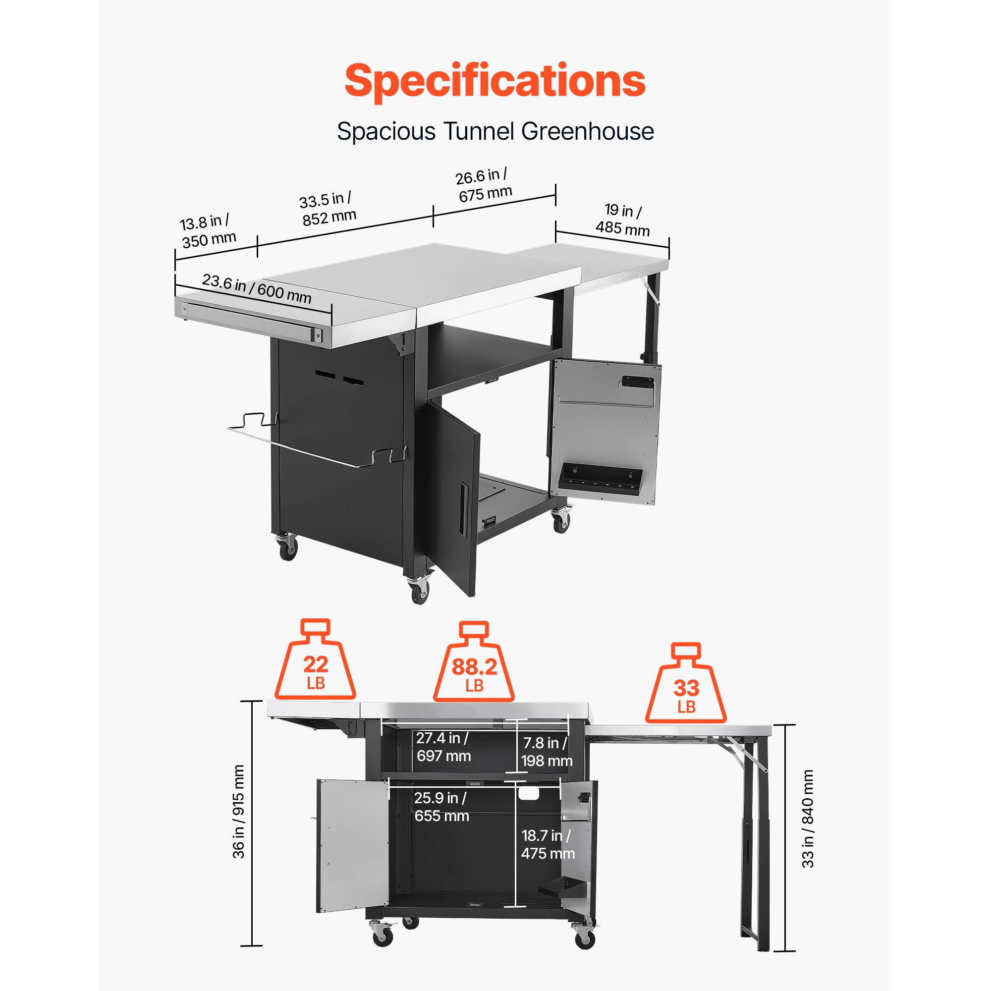 Outdoor Grill Cart with Storag - Food Storage In Cabinets ulasan dan harga