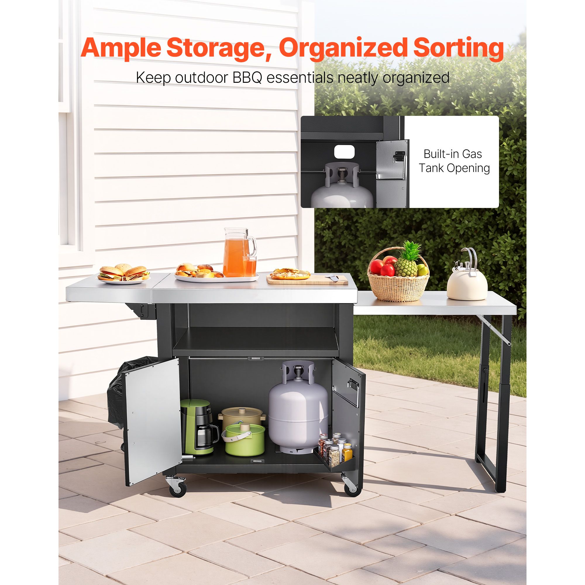 Outdoor Grill Cart with Storag - Food Storage In Cabinets ulasan dan harga