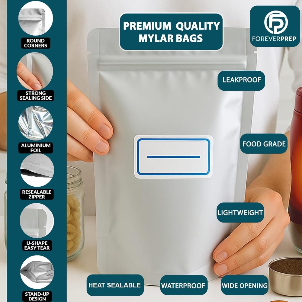 155 Mylar Bags with 155 Oxygen - Food Storage Long Term ulasan dan harga