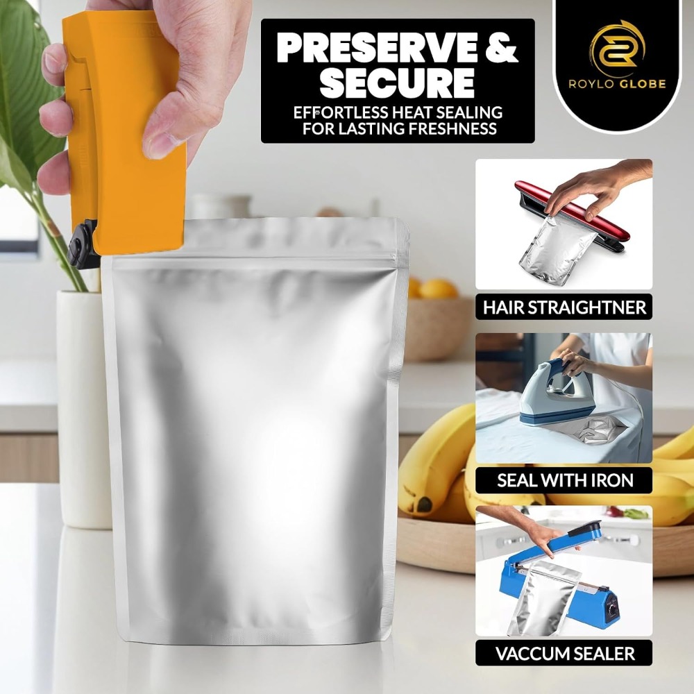 100pcs 2 Quart Mylar Bags with - Food Storage Long Term ulasan dan harga