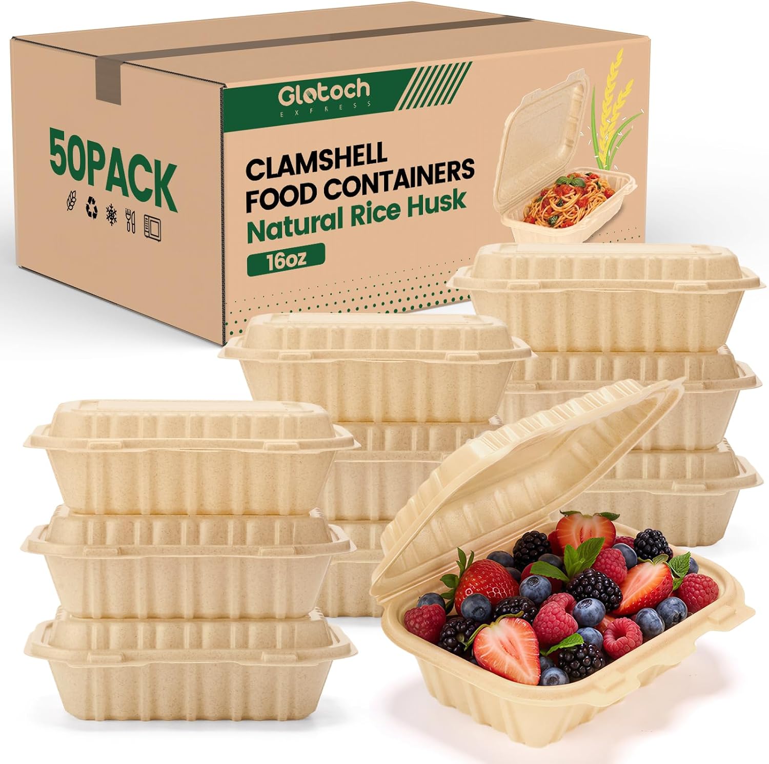 50 Pack 16oz Clamshell Take Ou - Food Storage Oven Safe ulasan dan harga