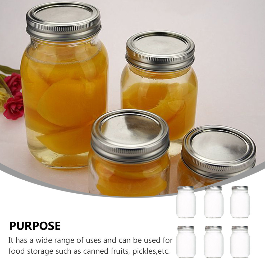 6Pcs Transparent Round Glass J - Food Storage Airtight ulasan dan harga