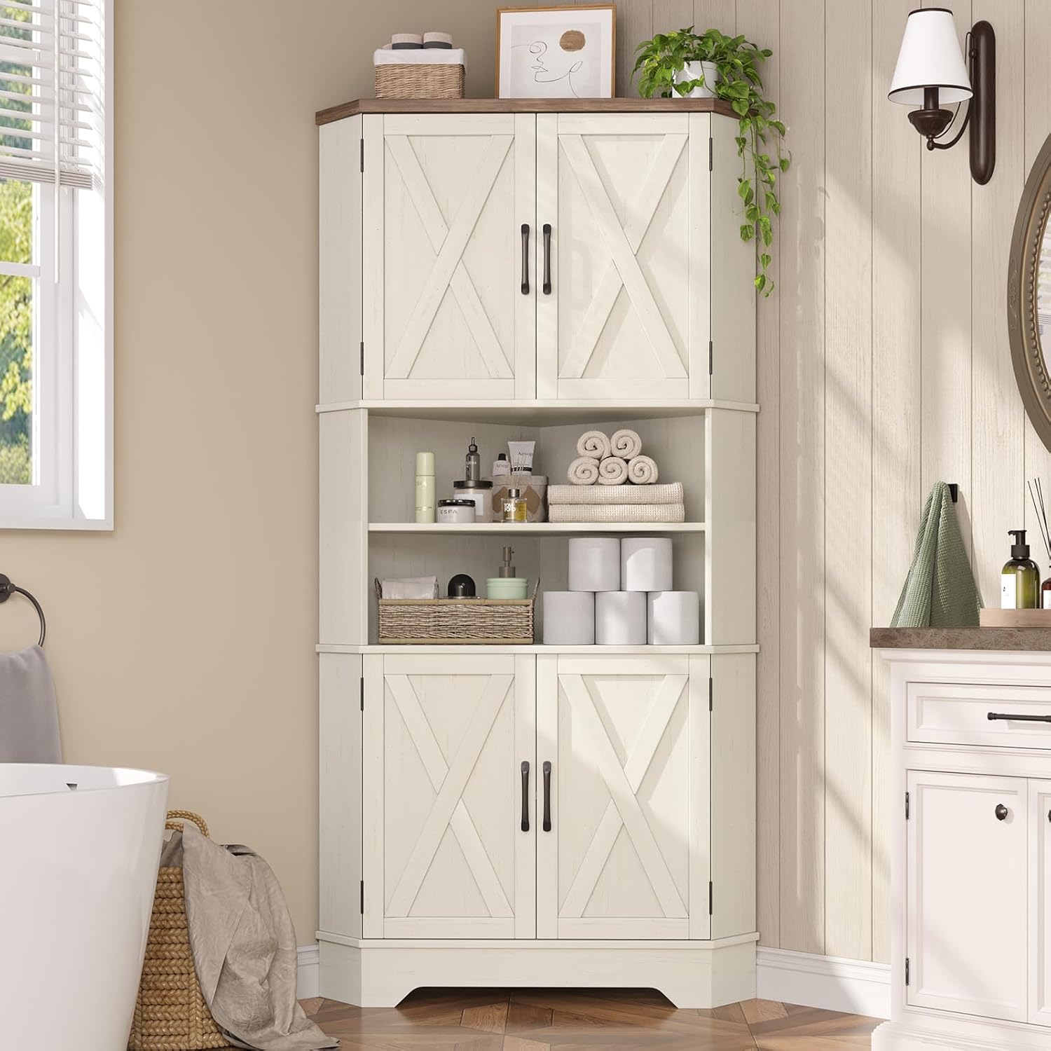 #￥Corner Cabinet, 67''H Kitche - Food Storage In Cabinets ulasan dan harga