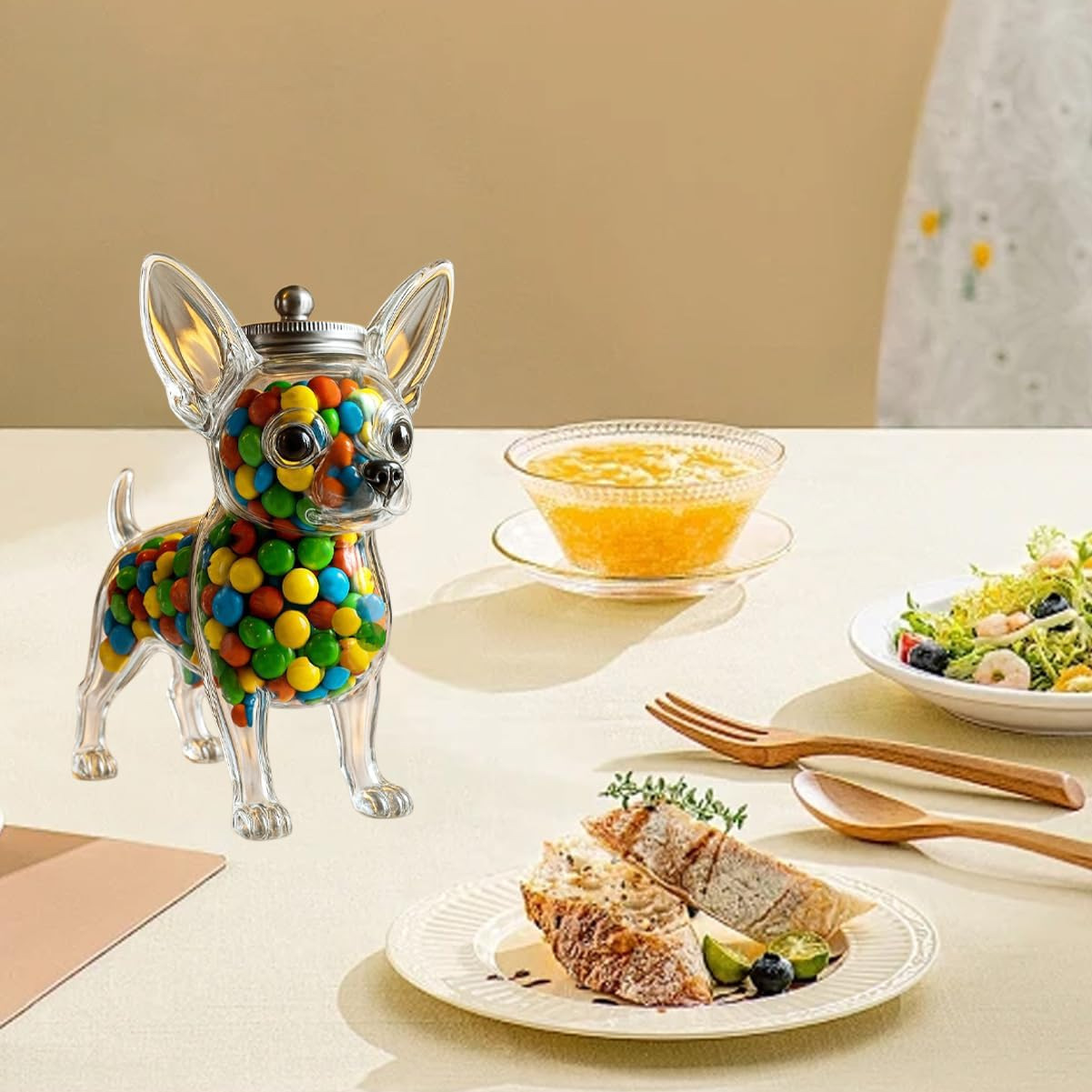 Chihuahua Shaped Container Fre - Food Storage Set Glass ulasan dan harga