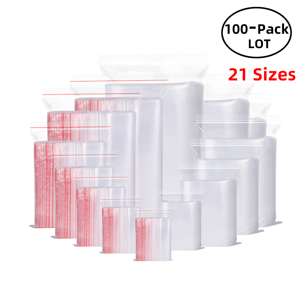 100PCS/Pack Resealable Zip Loc - Food Storage With Lock ulasan dan harga