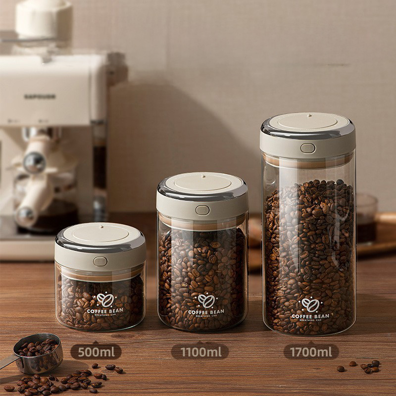 500/1100/1700ml Coffee Beans V - Food Storage Vacuum Seal ulasan dan harga