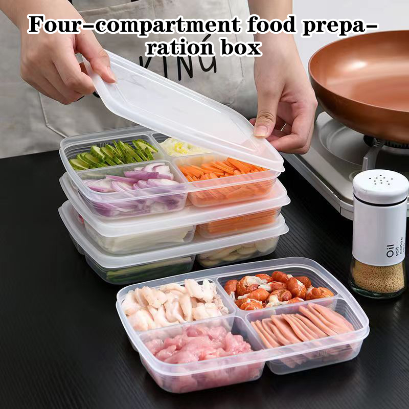 New【4 Grids Plastic Storage Bo - Food Storage Drawer Organizer ulasan dan harga