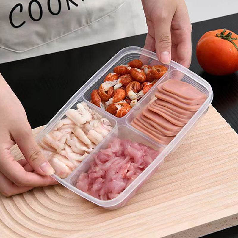 New【4 Grids Plastic Storage Bo - Food Storage Drawer Organizer ulasan dan harga