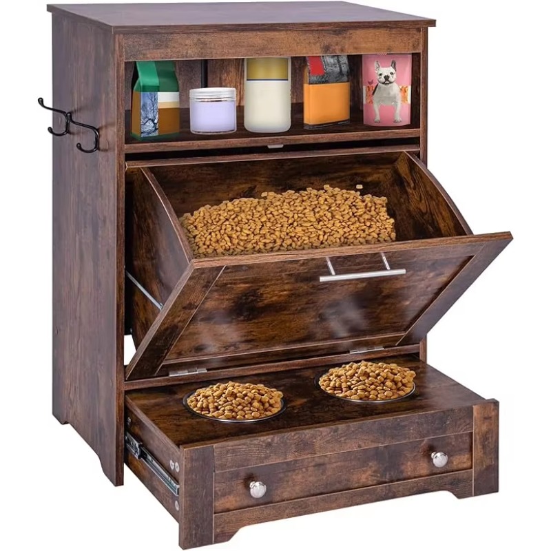 Modern Pet Feeder Station: Ele - Food Storage In Cabinets ulasan dan harga