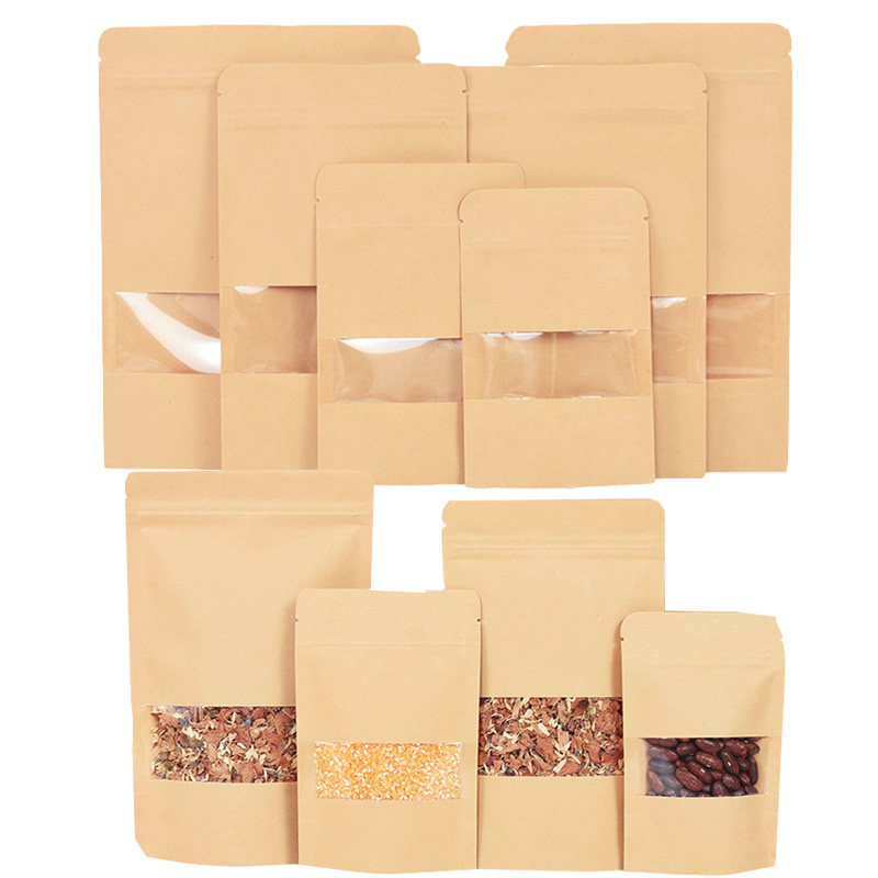 20/50pcs Kraft Paper Zip Lock  - Food Storage With Lock ulasan dan harga