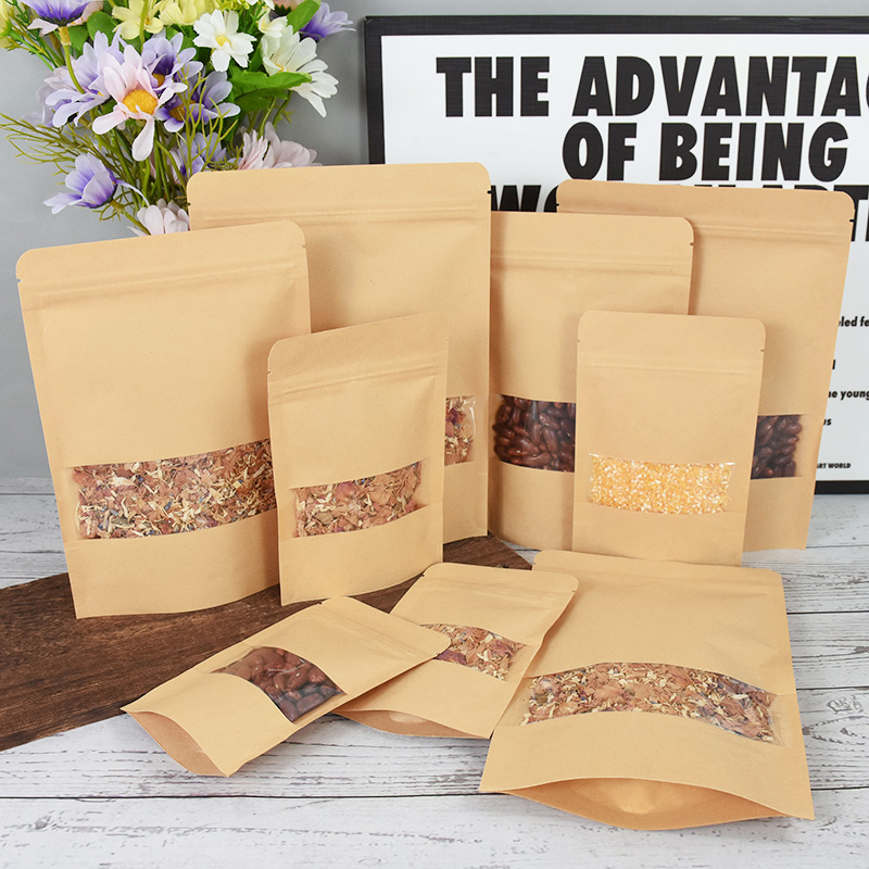 20/50pcs Kraft Paper Zip Lock  - Food Storage With Lock ulasan dan harga