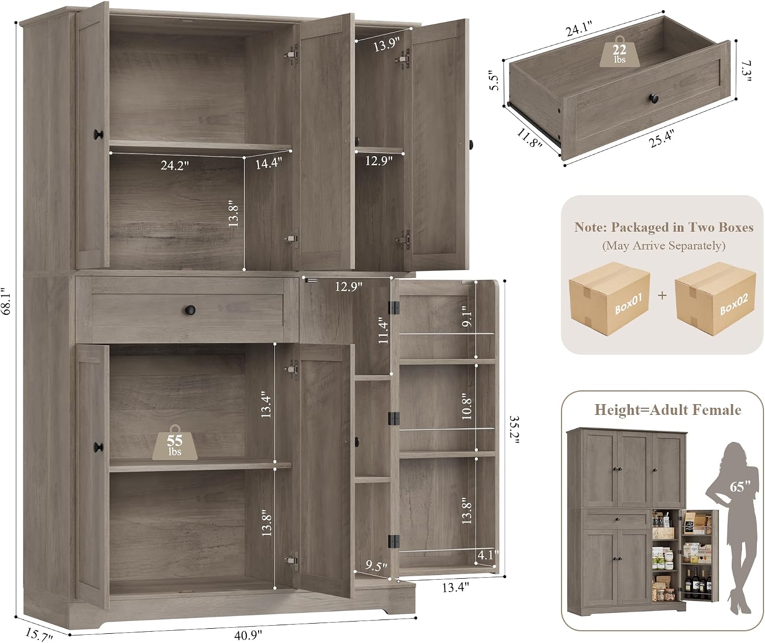 Kitchen Pantry Storage Cabinet - Food Storage In Cabinets ulasan dan harga