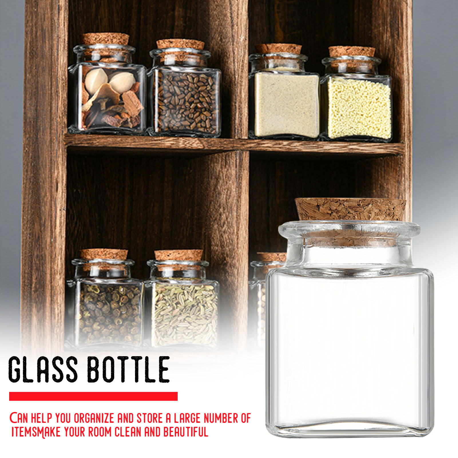 1/5/10Pcs Glass Storage Jars K - Food Storage In Pantry ulasan dan harga