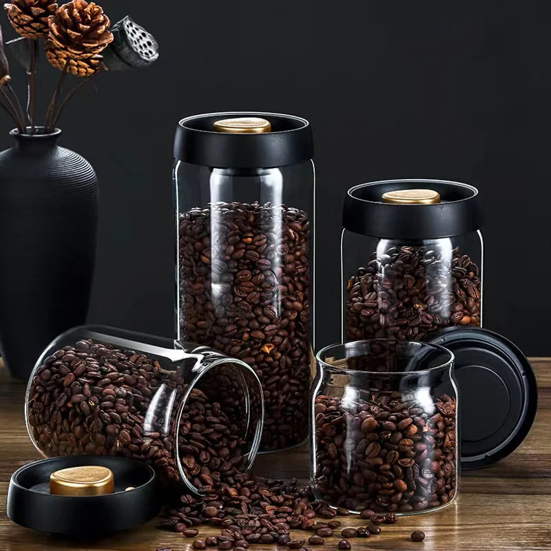 Coffee beans vacuum sealed jar - Food Storage Set Glass ulasan dan harga