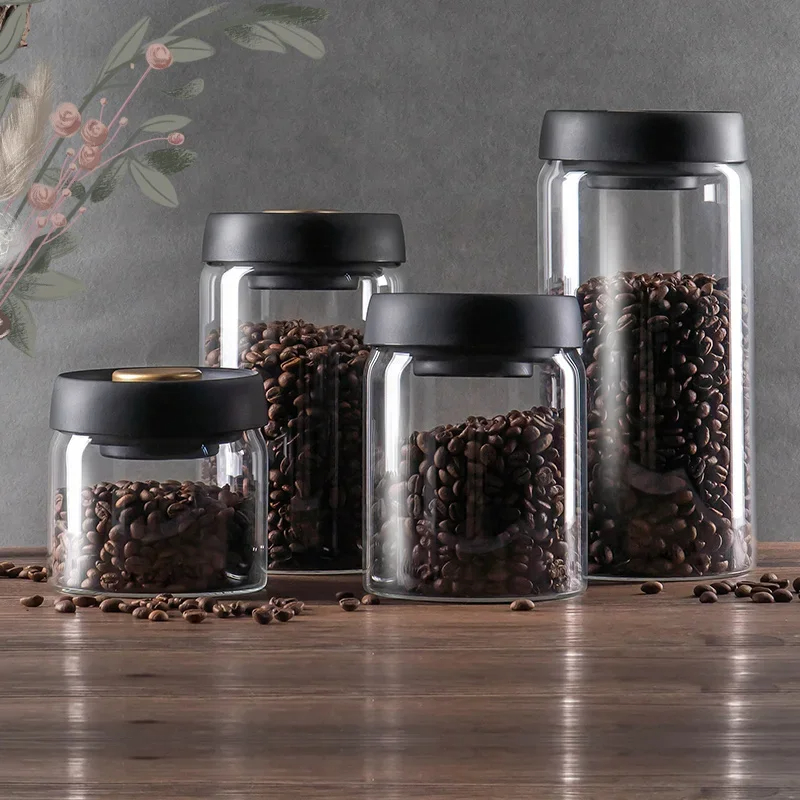 Coffee beans vacuum sealed jar - Food Storage Set Glass ulasan dan harga