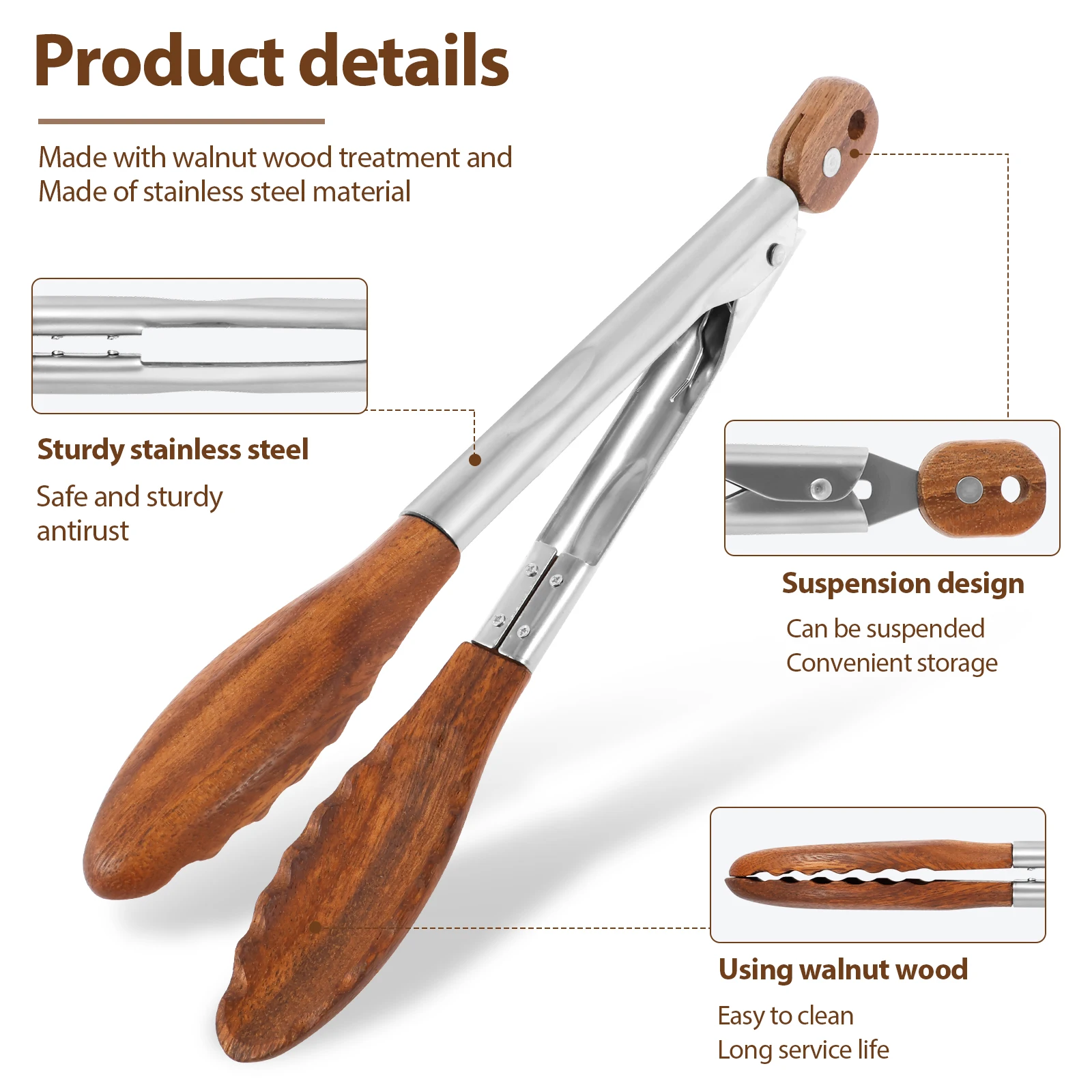 2Pcs Wood Food Tongs Rustproof - Storage Tips For Food ulasan dan harga