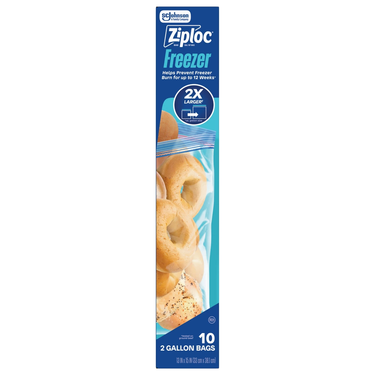 Ziploc Two Gallon Freezer Bags - Food Storage With Lock ulasan dan harga