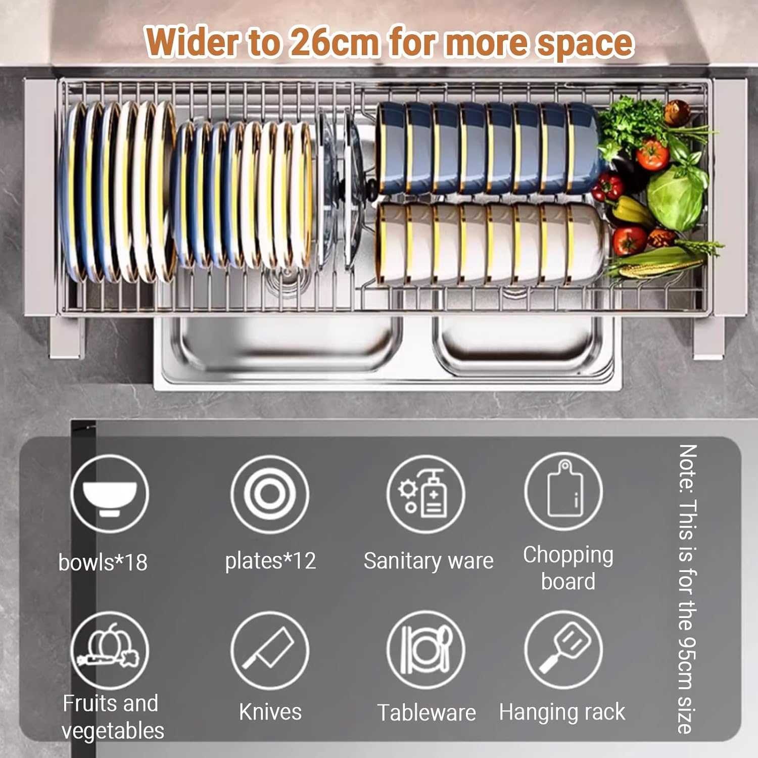 2-Tier Over The Sink Dish Drai - Food Storage Organiser ulasan dan harga