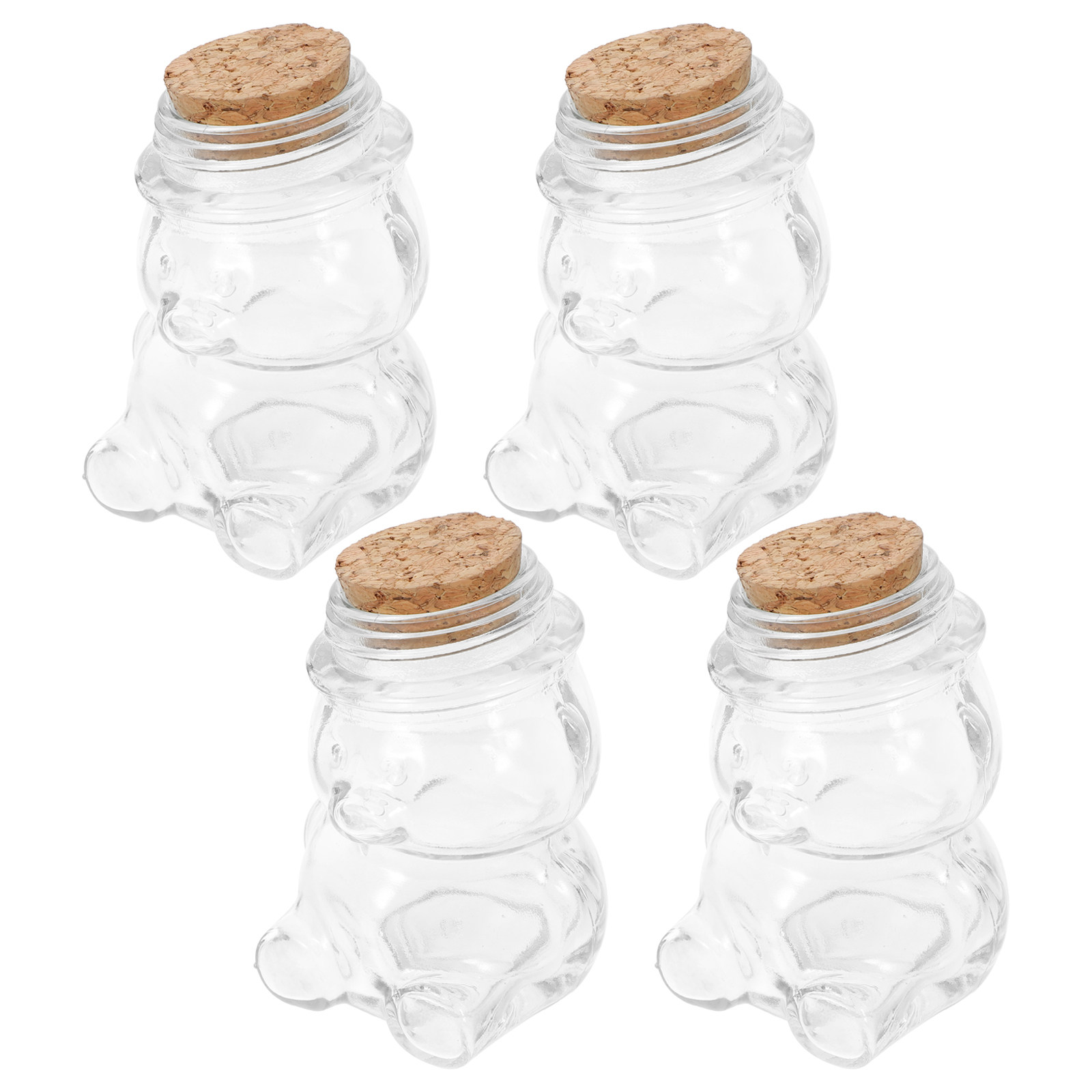 4Pcs Glass Candy Jar Set Trans - Food Storage Airtight ulasan dan harga