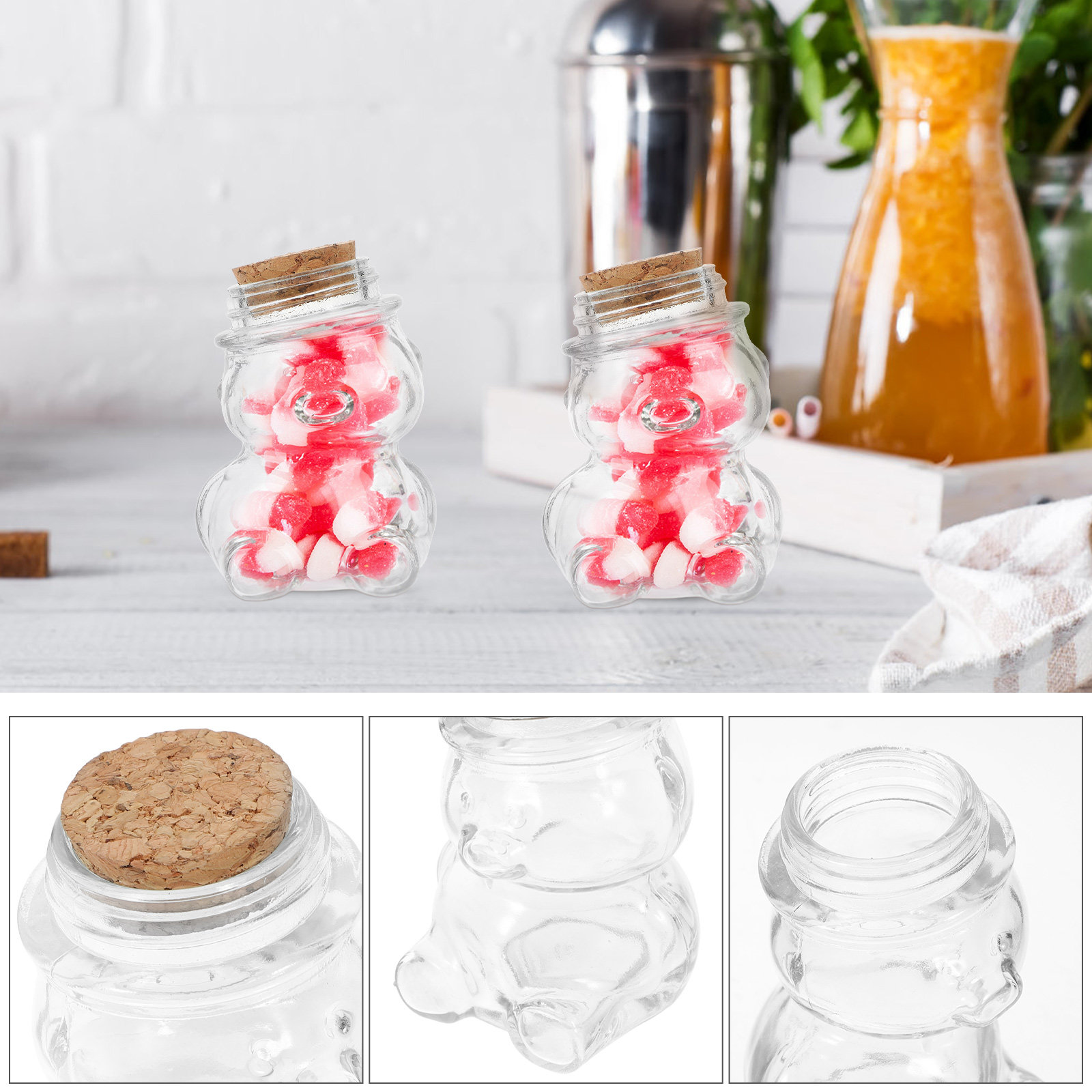 4Pcs Glass Candy Jar Set Trans - Food Storage Airtight ulasan dan harga