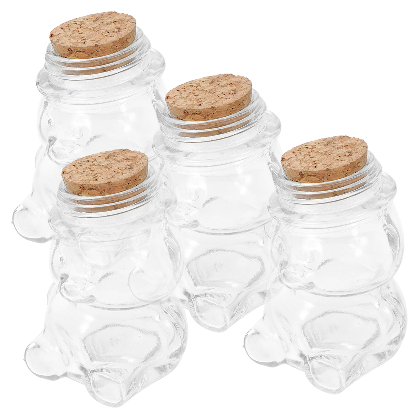 4Pcs Glass Candy Jar Set Trans - Food Storage Airtight ulasan dan harga