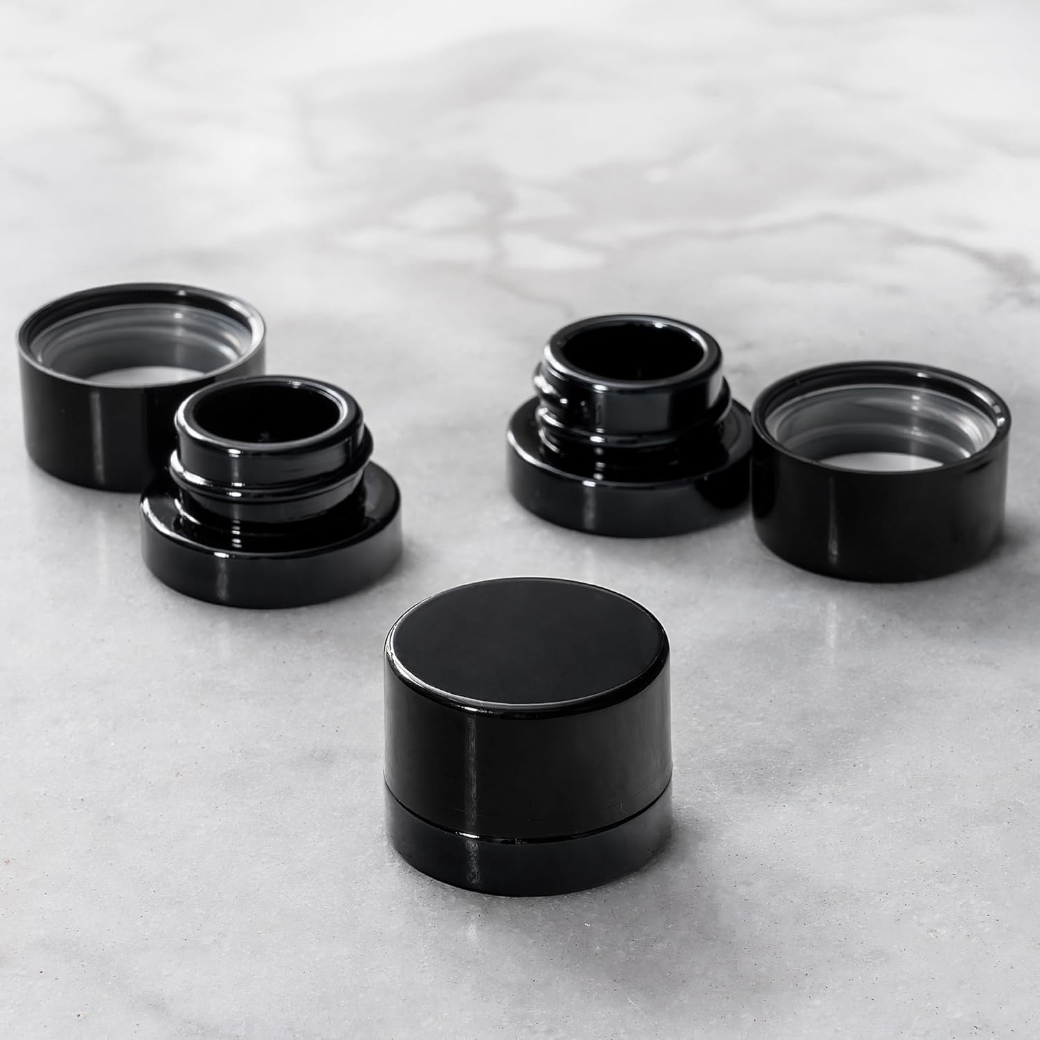 5ml Thick Black Glass Jars wit - Food Storage Set Glass ulasan dan harga