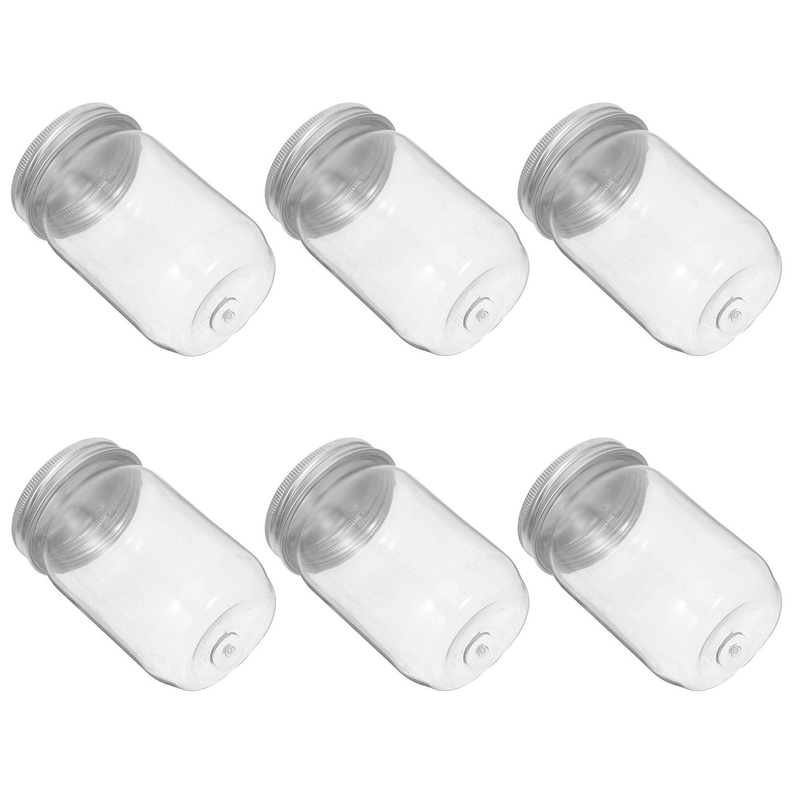 6Pcs Clear Plastic Mason Jars  - Food Storage Airtight ulasan dan harga