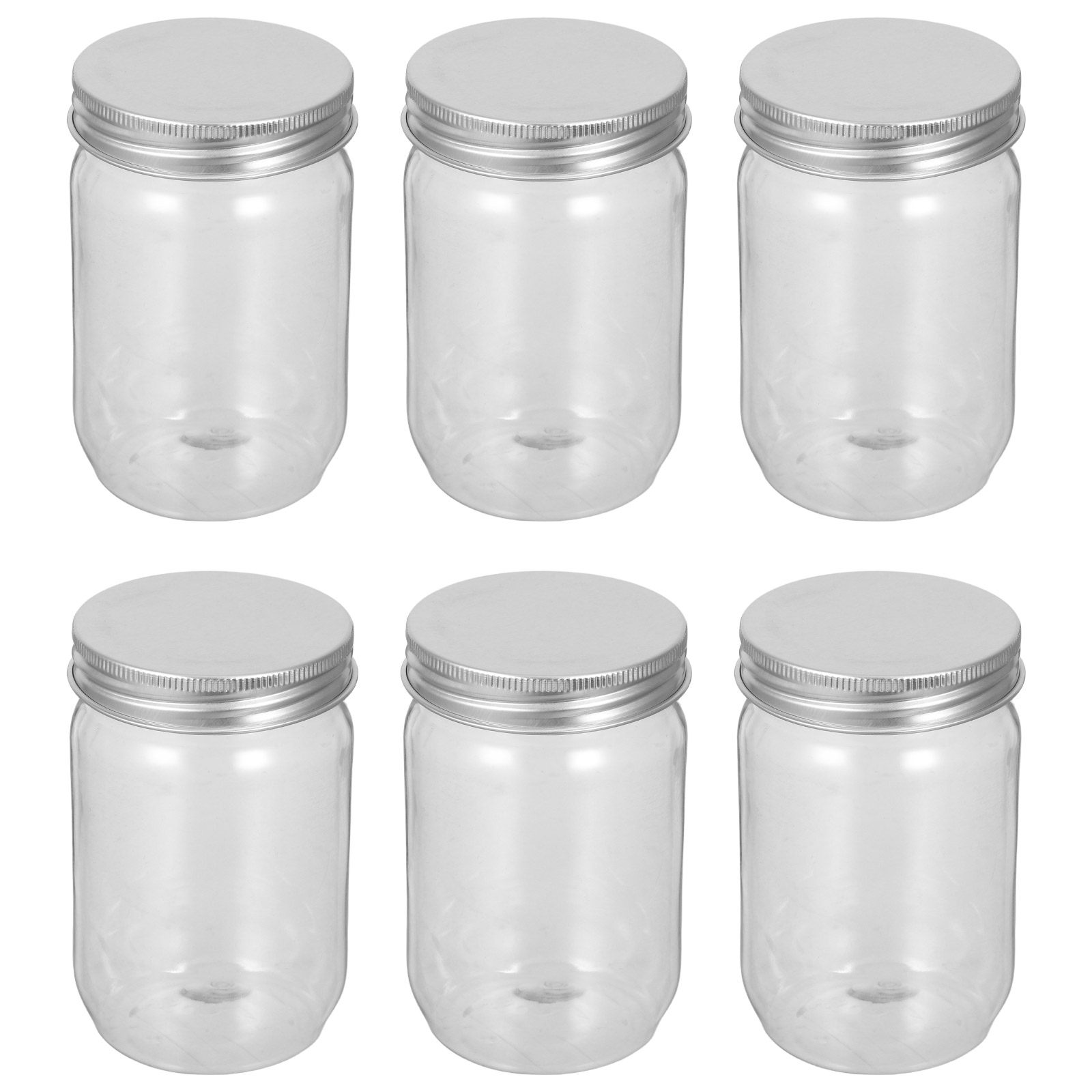 6Pcs Clear Plastic Mason Jars  - Food Storage Airtight ulasan dan harga