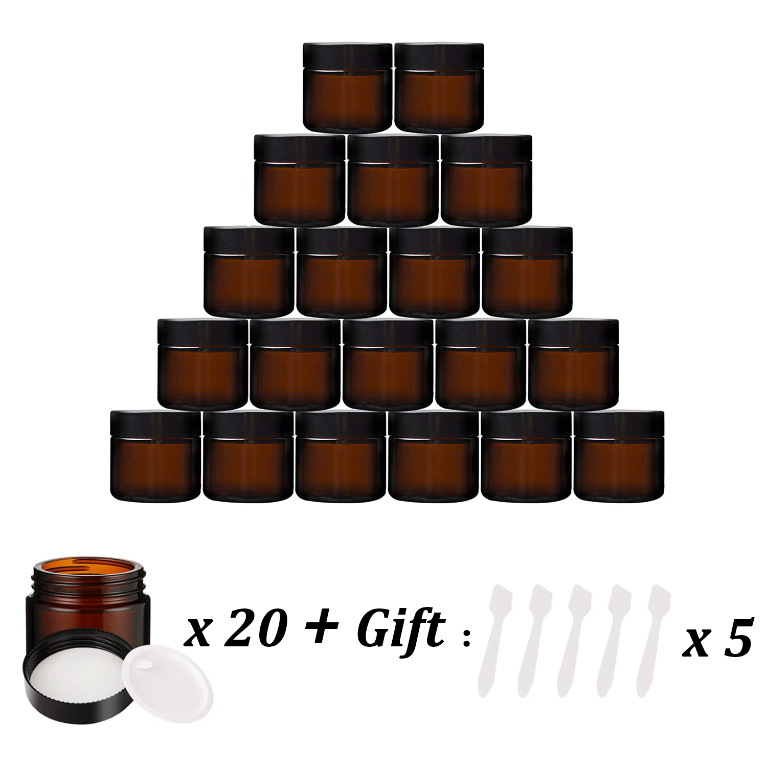 20PCS Small Amber Glass Jars w - Food Storage Set Glass ulasan dan harga