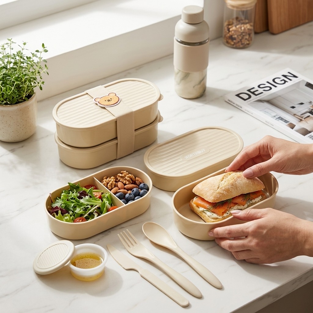 Double Layer Oval Lunch Box Wi - Food Storage Oven Safe ulasan dan harga