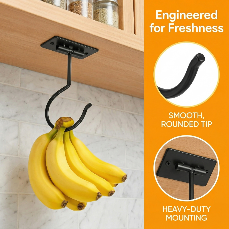 Black Metal Self-Adhesive Bana - Food Storage Drawer Organizer ulasan dan harga