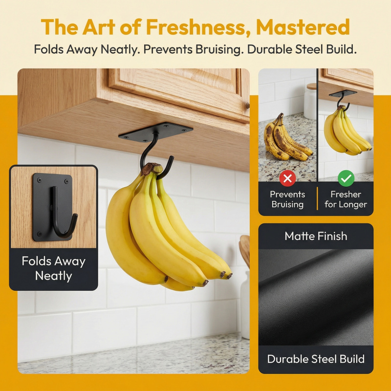 Black Metal Self-Adhesive Bana - Food Storage Drawer Organizer ulasan dan harga