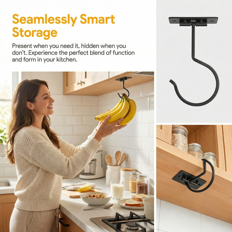 Black Metal Self-Adhesive Bana - Food Storage Drawer Organizer ulasan dan harga