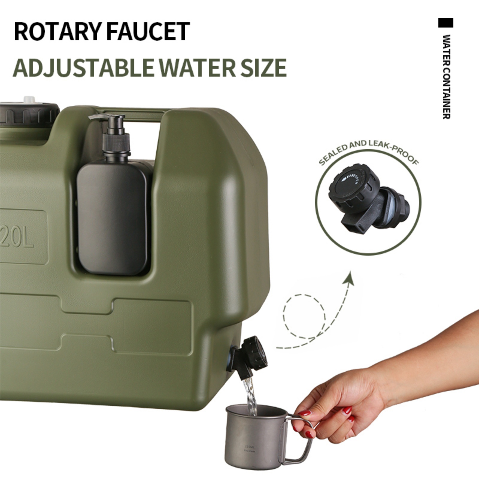 20L Camping Water Container wi - Food Storage Emergency ulasan dan harga