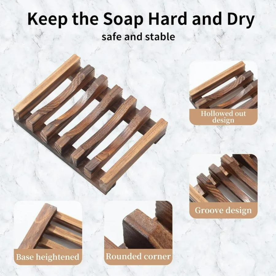 Wooden Soap Dish for Shower Ba - Food Storage Organiser ulasan dan harga